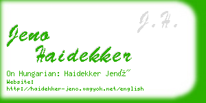 jeno haidekker business card